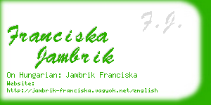 franciska jambrik business card